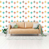 Atomic Age Unique Home Decor Peel And Stick Mid Century Modern, Mid Mod MCM Wall Murals Wallpaper H110 x W160 Mid Century Modern Gal