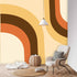 Retro Boho, Mid Mod, MCM Rainbow, Peel And Stick Bohemian Wall Paper Wallpaper H96 x W100