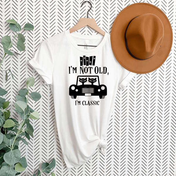 I'm Not Old, I'm Classic, Atomic Cats, 50's Classic Retro Mid Mod Car, Funny, Mid Mod Unisex Jersey Short Sleeve Tee