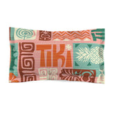Retro Tiki Bedding, Tropical Tiki, Teal, Pink, Orange ,Funky Fun Floral, Pineapple, Tiki Microfiber Pillow Sham Home Decor King