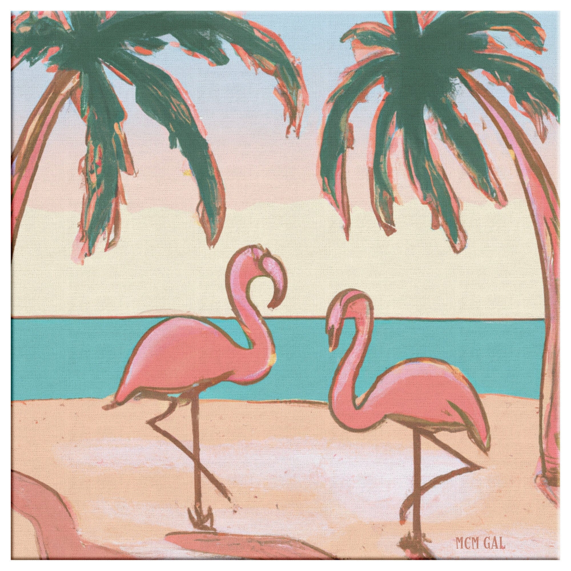Mid Century Decor, 1950's Palm Springs, Flamingo, Tropical Beach Retro MCM  Wall Art