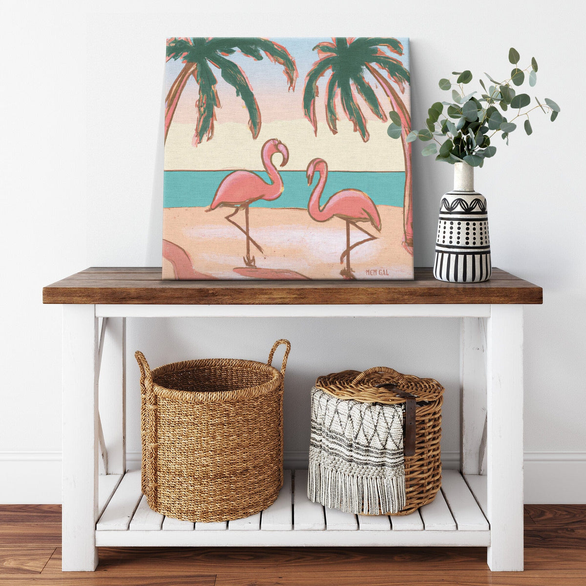 Mid Century Decor, 1950's Palm Springs, Flamingo, Tropical Beach Retro MCM Wall Art Wall Art