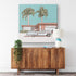 Mid Century Decor, Mod House, Classic Retro Car, Palm Spring California Canvas Wall Art Wall Art