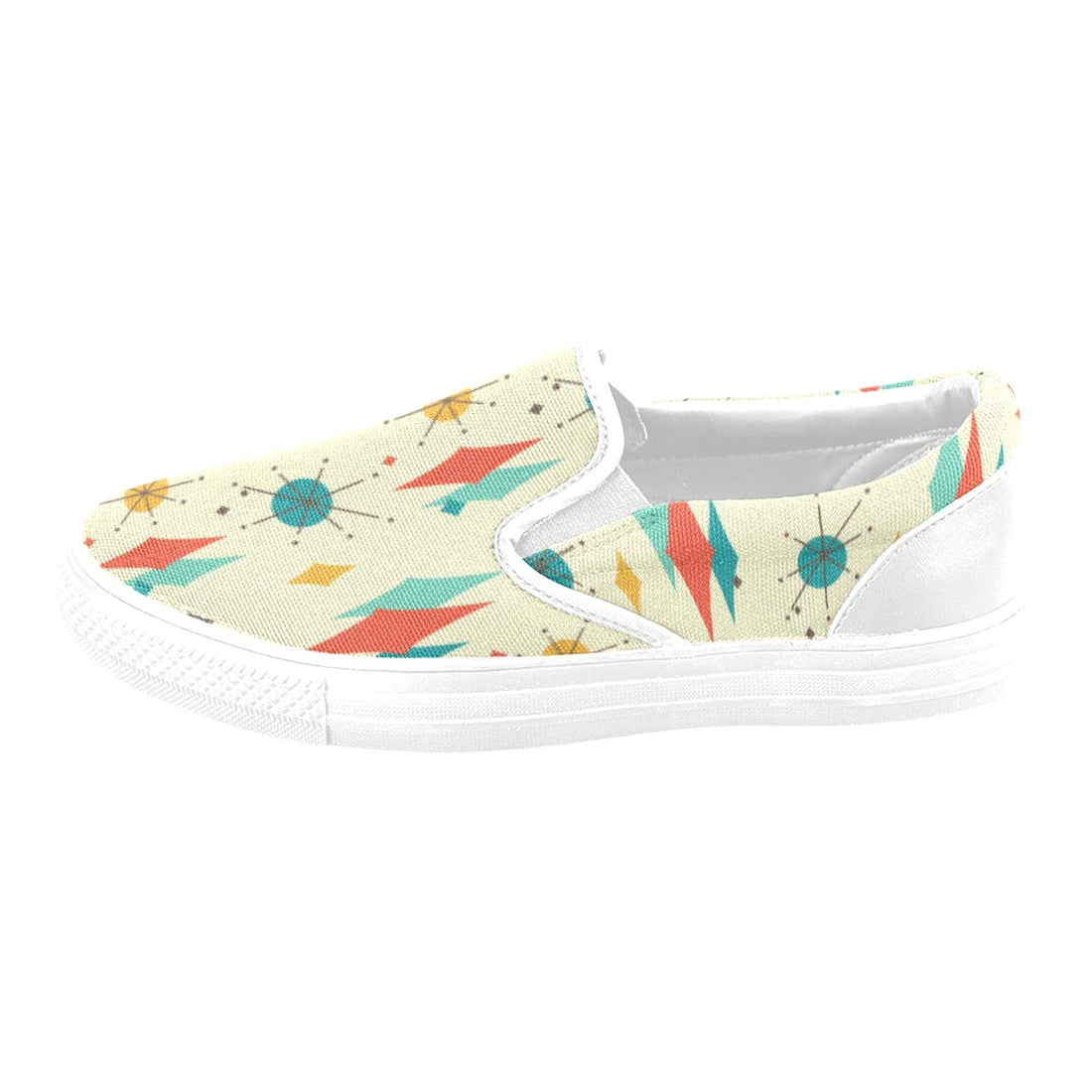 Mid Century Franciscan Starburst, Retro Slip-on Canvas Women&