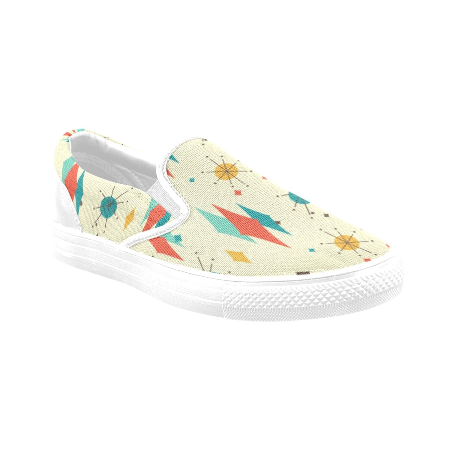 Mid Century Franciscan Starburst, Retro Slip-on Canvas Women&