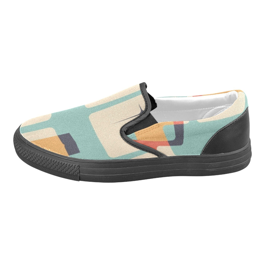 Mid Century, Geometric Retro Atomic Age Slip-on Canvas Women&