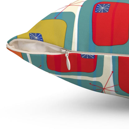 Mid Century Modern, Color Block, Tropical Hotel Vibes, Retro, Blue, Green, Orange, Mustard Yellow, Atomic 50&