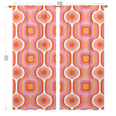 Mid Century Modern Curtains, MCM Mid Mod Pink, White, Yellow Googie, Abstract, Geometric Retro Window Curtains (two panels) Curtains