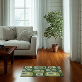 Mid Century Modern, Livingroom, Bedroom, Kitchen, Groovy Green, Beige, Abstract, 60s 70s Retro, Mid Mod, MCM Dornier Rug Home Decor