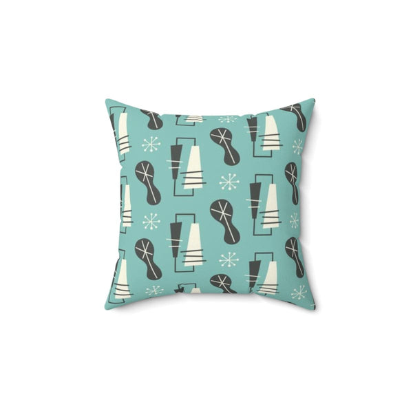 Mid Century Modern Pillows, Atomic 50's Abstract, Geometric Retro, Blue, Gray, White, Couch Cushions
