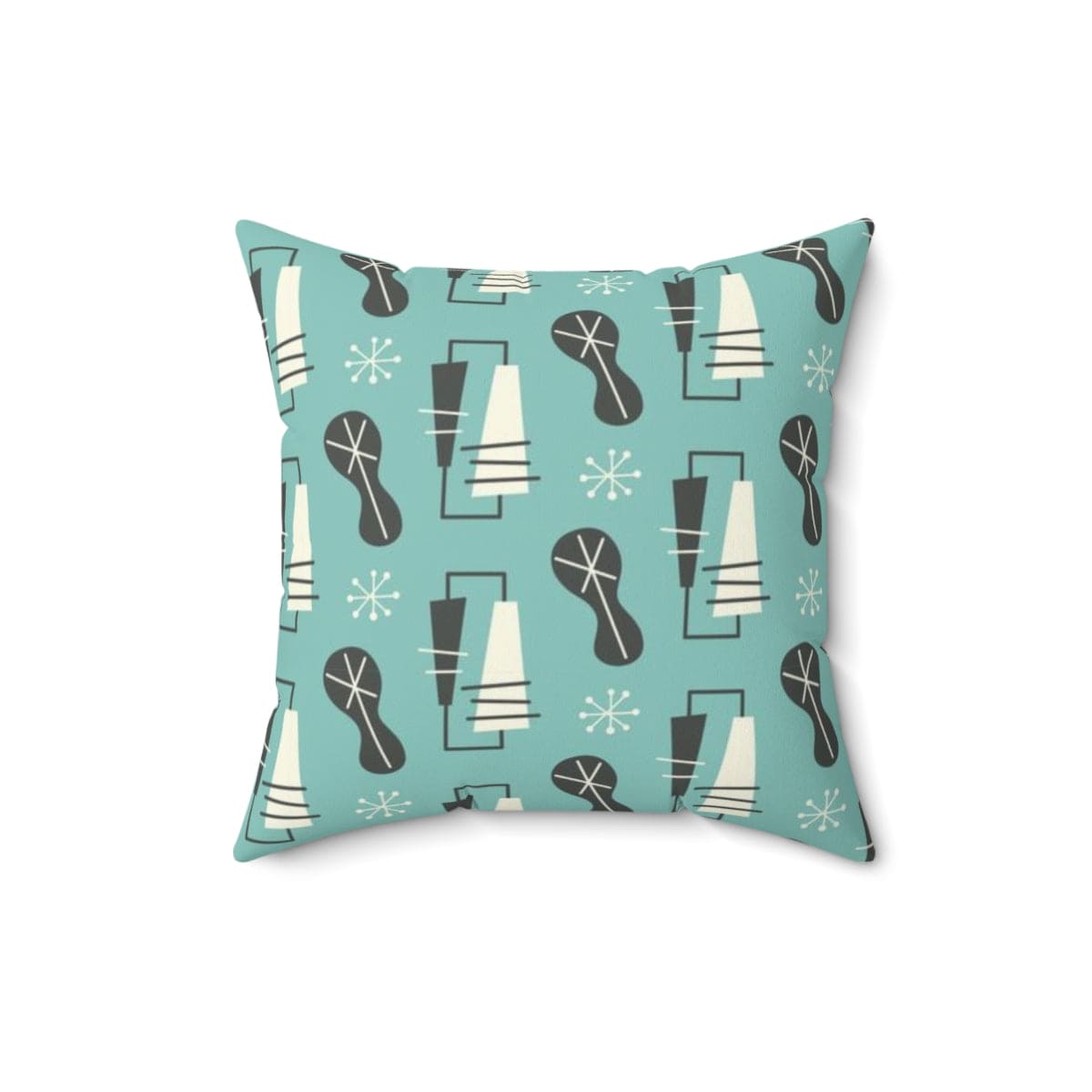 Mid Century Modern Pillows, Atomic 50's Abstract, Geometric Retro, Blue, Gray, White, Couch Cushions Home Decor