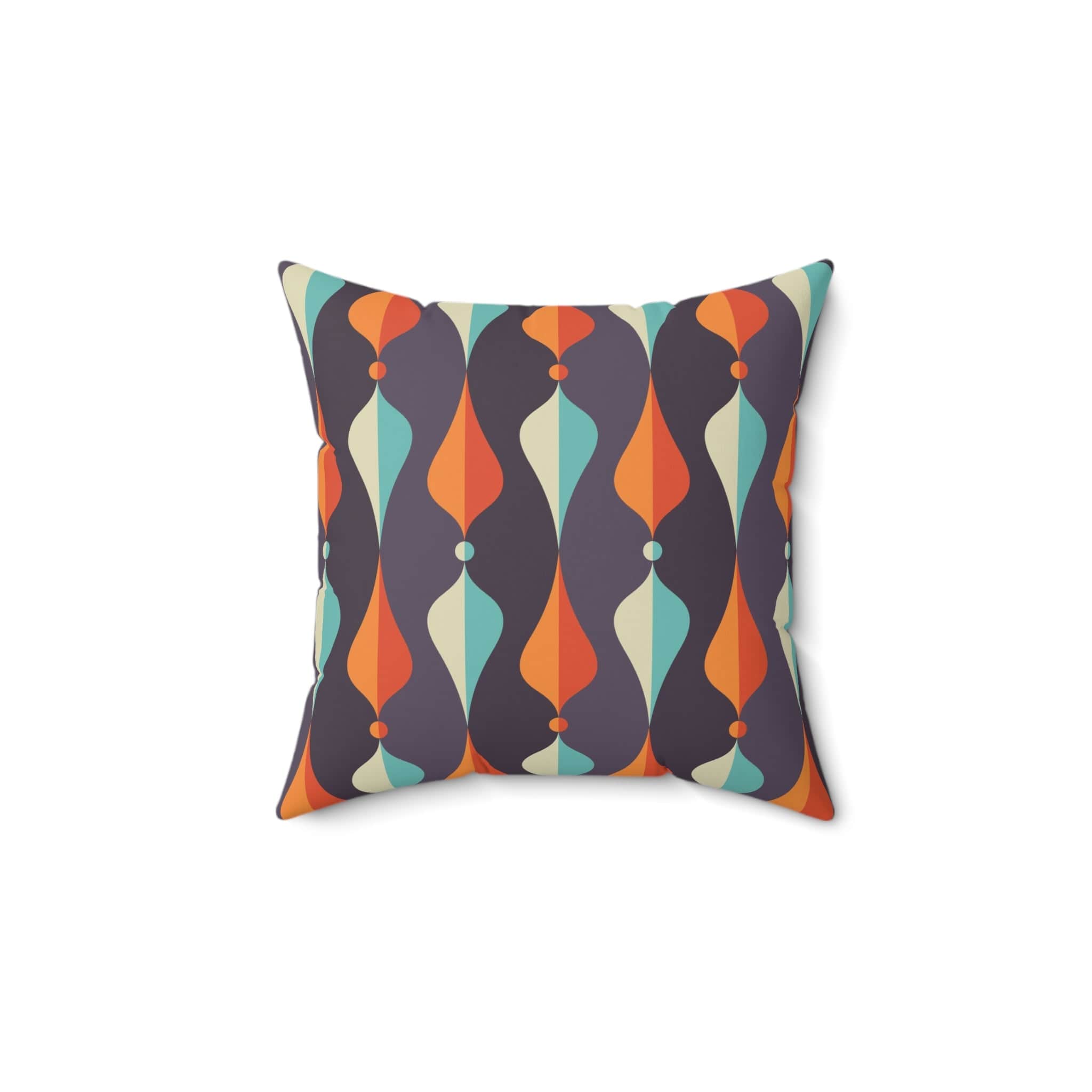 Mid Century Modern Pillows, Geometric Groovy Wave Lanterns, Eggplant Purple, Orange, Mustard Yellow, Teal, Retro Home Mod Home Decor Home Decor