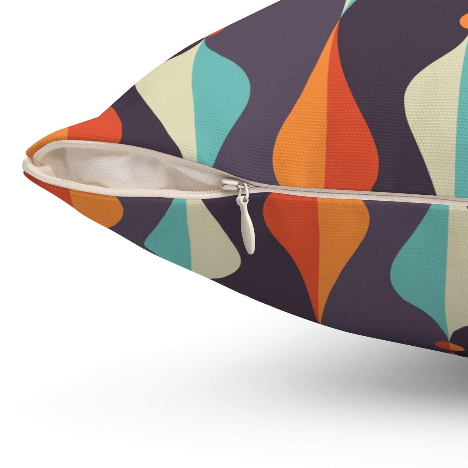 Mid Century Modern Pillows, Geometric Groovy Wave Lanterns, Eggplant Purple, Orange, Mustard Yellow, Teal, Retro Home Mod Home Decor Home Decor