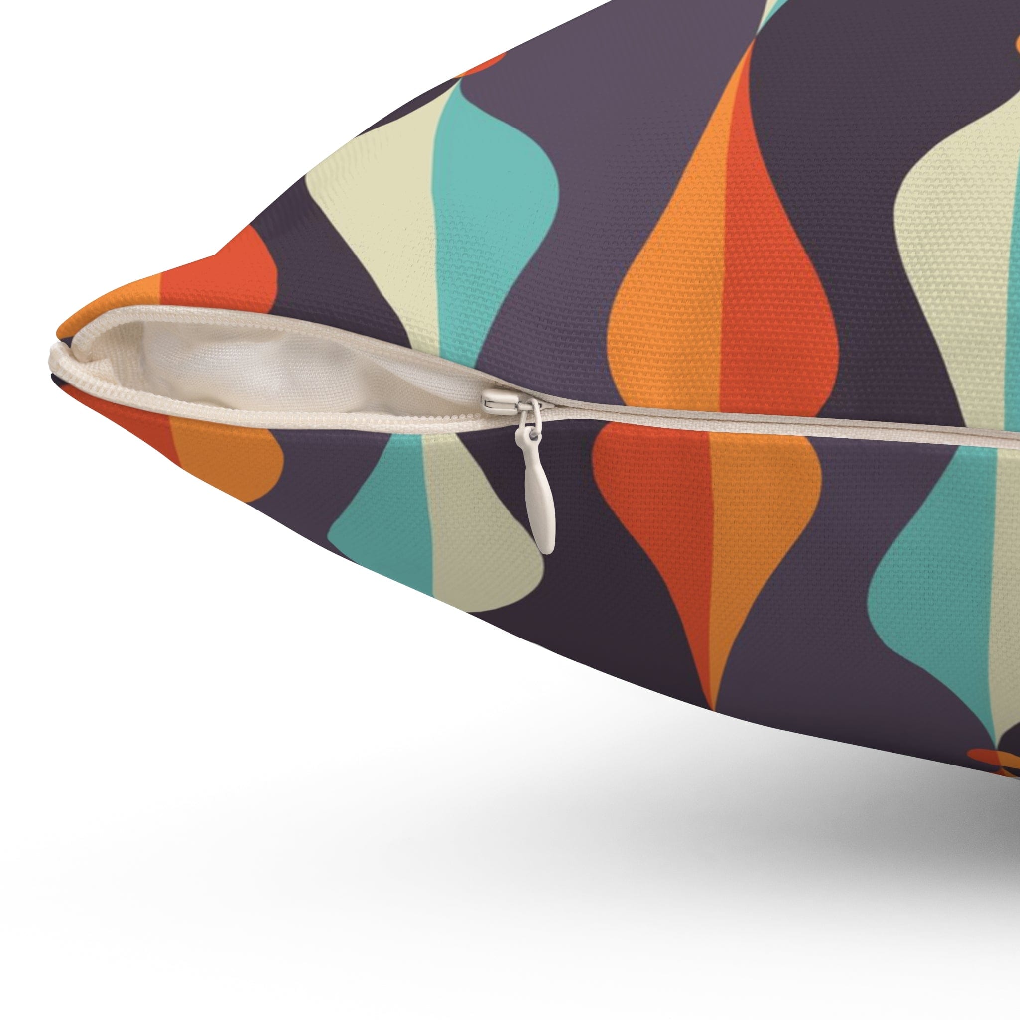 Mid Century Modern Pillows, Geometric Groovy Wave Lanterns, Eggplant Purple, Orange, Mustard Yellow, Teal, Retro Home Mod Home Decor Home Decor