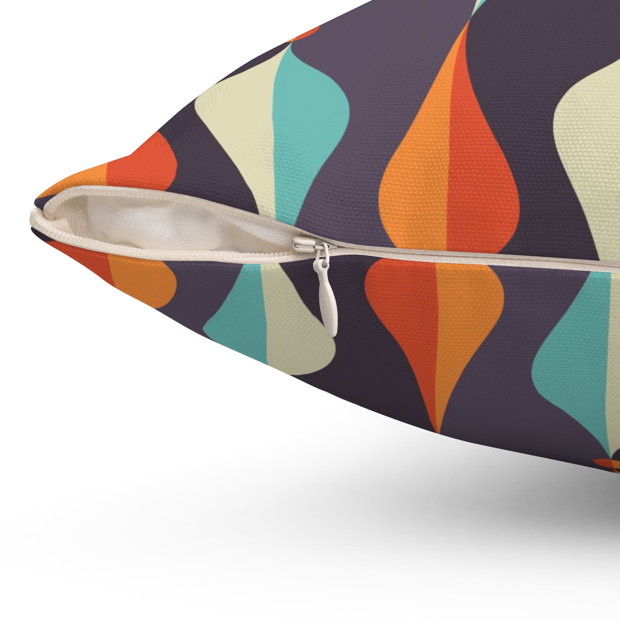 Mid Century Modern Pillows, Geometric Groovy Wave Lanterns, Eggplant Purple, Orange, Mustard Yellow, Teal, Retro Home Mod Home Decor Home Decor