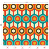 Mid Century Modern, Retro Groovy, Orange, Brown, Teal, Cream, Geometric Peel And Stick Wall Murals Wallpaper Mid Century Modern Gal