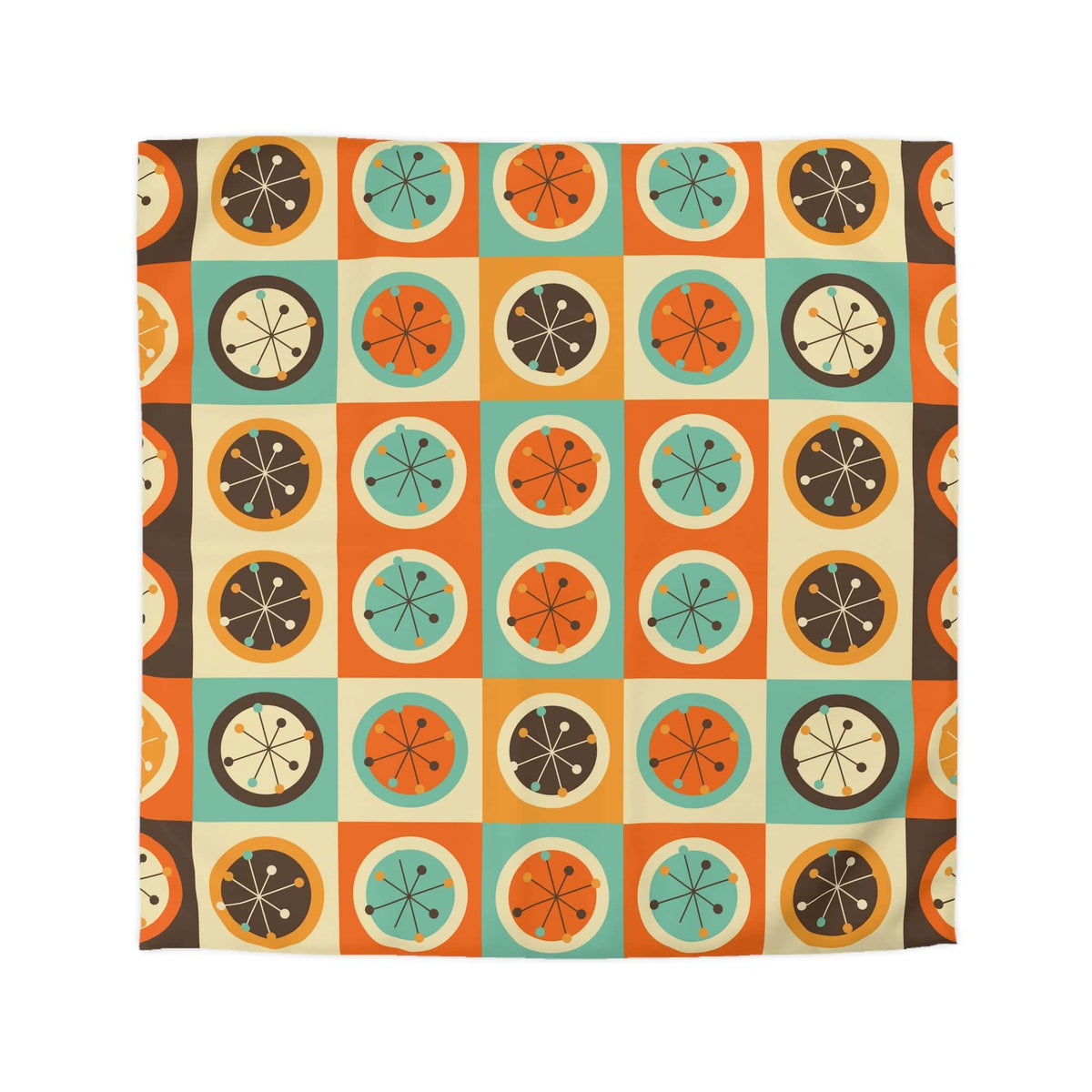 Mid Mod, 1970's Groovy Geometric Bold, Mustard Yellow, Chocolate Brown, Burnt Orange, Mid Century Modern Retro Duvet Cover Home Decor