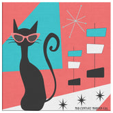 Mid Mod Black Cat Lover, Atomic Mid Century Modern Wall Art Wall Art