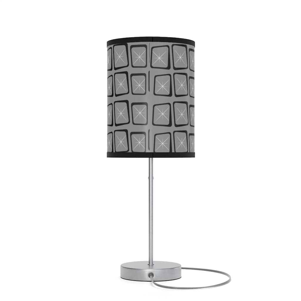 Mid Mod, Modernist, Minimalist, Retro Mid Century Modern, Gray, Black, Geometric Starburst MCM Lamp Home Decor