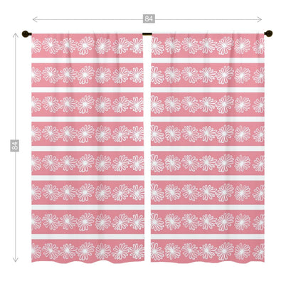 Mid Mod Pink Daisy, Collector Window Curtains (two panels) Curtains