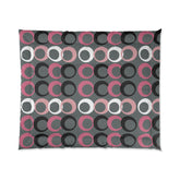 Mid Modernist, Gray, Pink, Black, White, Geometric Retro Circles, Mid Century Modern MCM Home Decor Comforter Home Decor