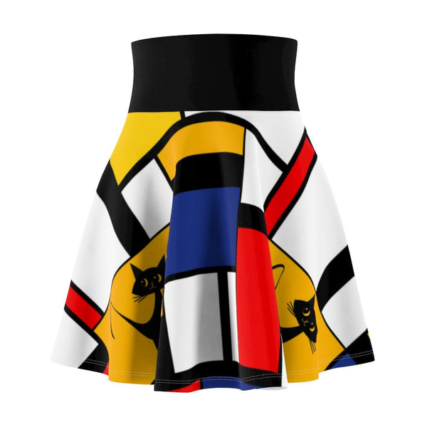 Mondrian Women's Skater Skirt, Stylish, Funky Mid Mod Hipster Clothes