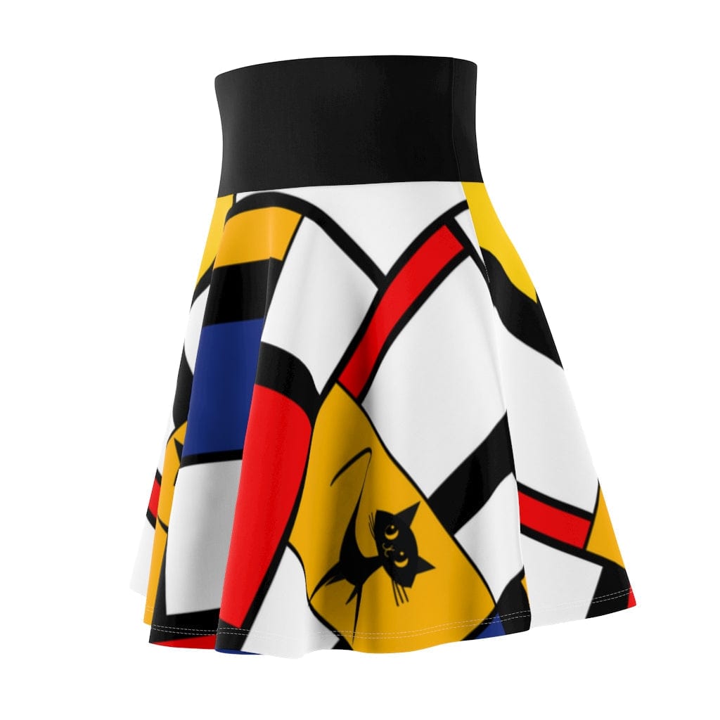 Mondrian Women's Skater Skirt, Stylish, Funky Mid Mod Hipster Clothes