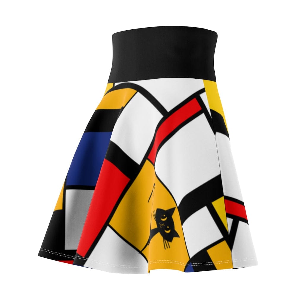 Mondrian Women's Skater Skirt, Stylish, Funky Mid Mod Hipster Clothes