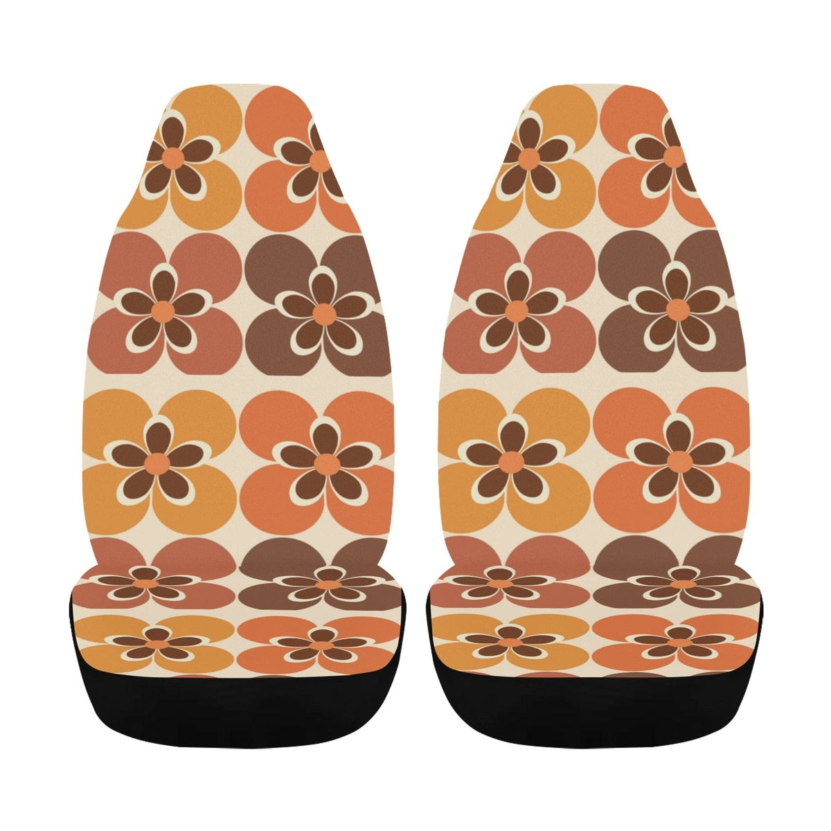 70's Mid Mod, Flower Power, Car Seat Covers Compatible With Air Bags Car Accessories One Size