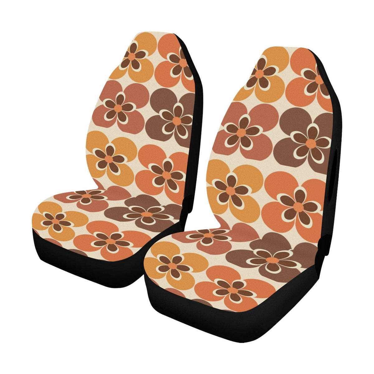 70's Mid Mod, Flower Power, Car Seat Covers Compatible With Air Bags Car Accessories One Size