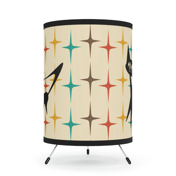 Atomic Cat Retro Starburst Mid Century Modern Living Room, Bedroom, Office Tripod Lamp