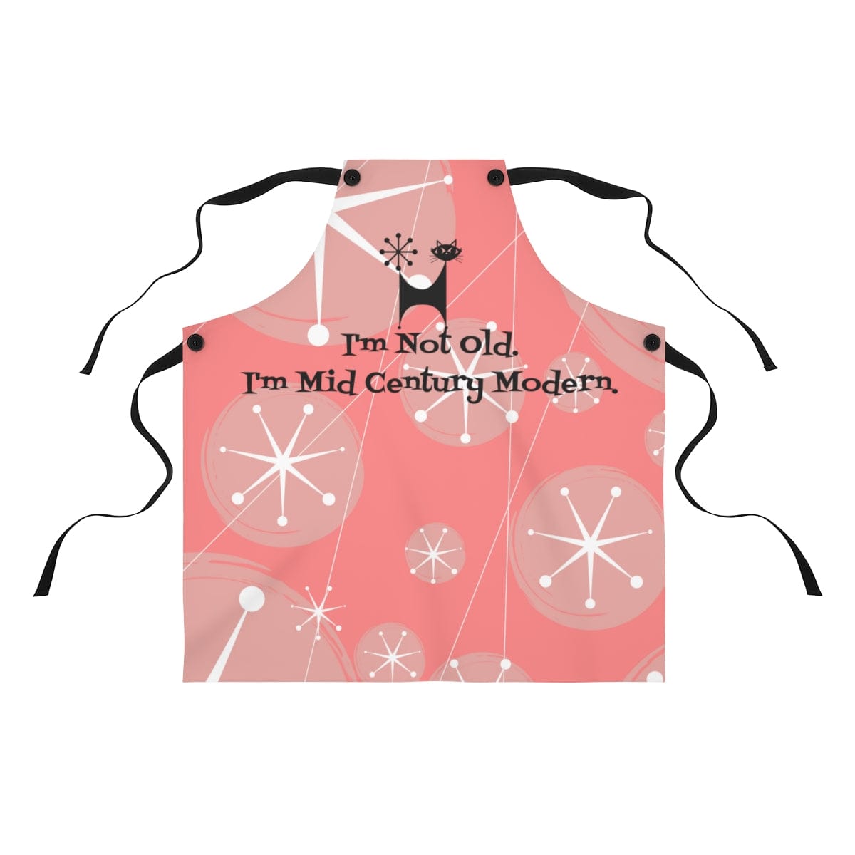 I'm Not Old, I'm Mid Century Modern (™) Atomic Cat, Pink 50's Apron Accessories One Size