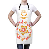 Retro Friendship, Pyrex Lover, Collector, White, Coral, Yellow Mod Flower Apron Gift For Her Accessories One Size
