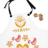 Retro Friendship, Pyrex Lover, Collector, White, Coral, Yellow Mod Flower Apron Gift For Her Accessories One Size