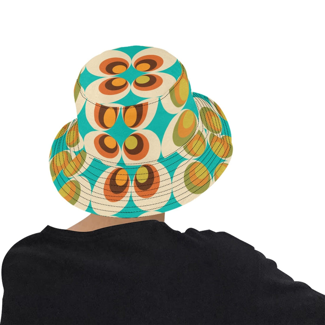 Retro Summer Peacock Eye, Mid Mod Hipster Hat Unisex Summer Single-Layer Bucket Hat Hats  One Size
