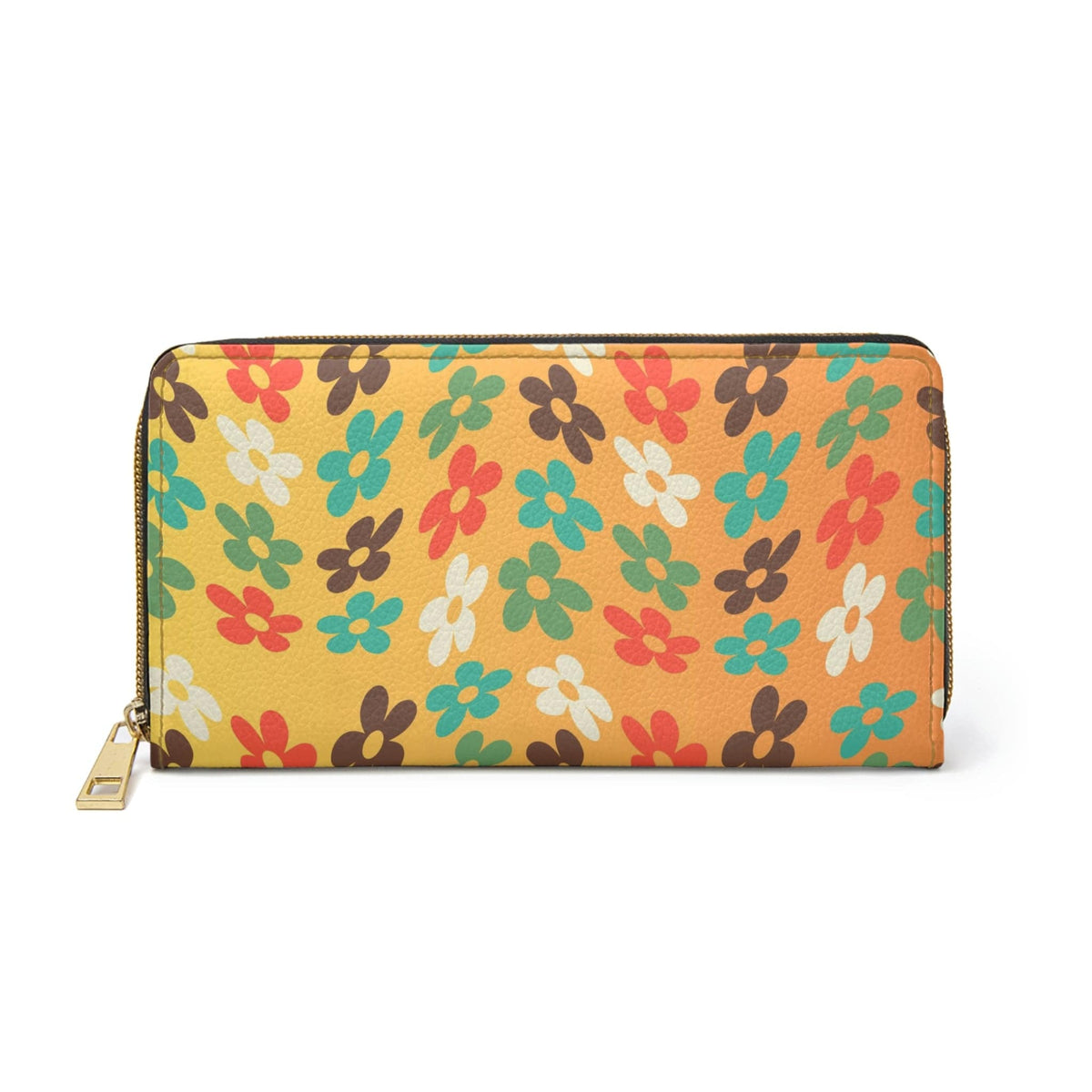 1960's, 70's Flower Power Era, Groovy Daisy, Ombre Retro Zipper Wallet Accessories One size / White