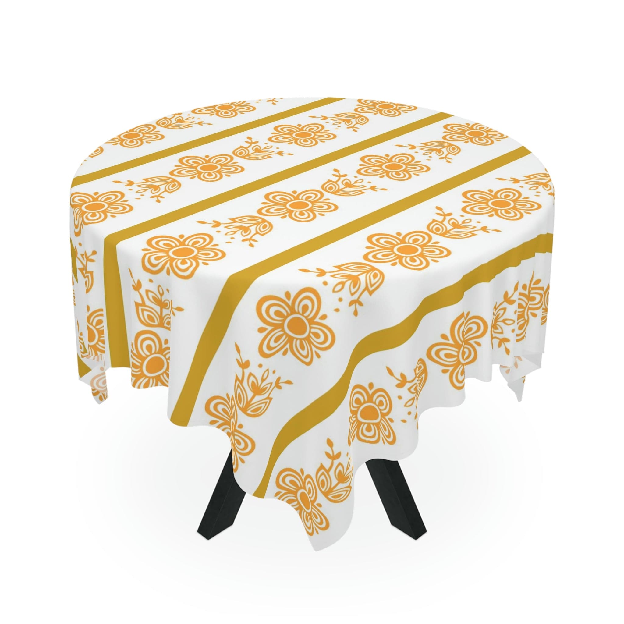 Butterfly Golden Yellow Retro Vintage Collector Tablecloth Home Decor One size / White
