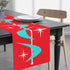 Mid Century Modern, Retro Red, Atomic Boomerang MCM. Aqua Blue Starburst Table Runner Home Decor Red-Aqua / 90&