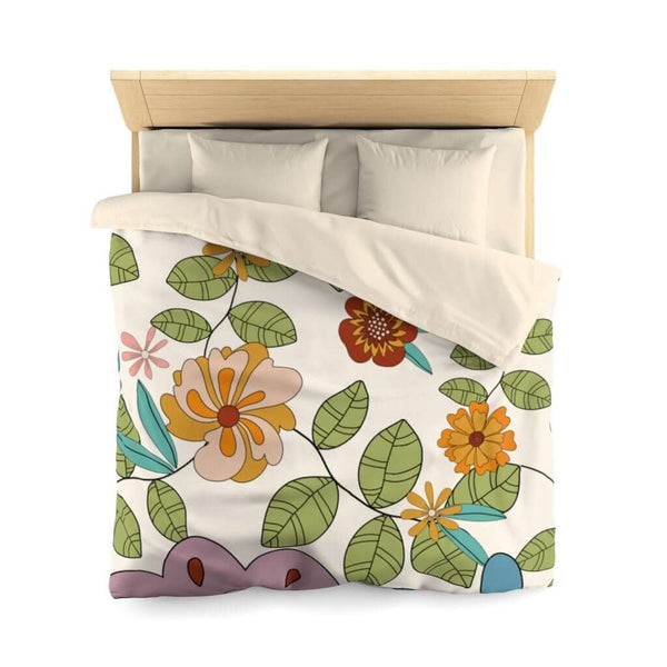 Retro Bedding Groovy Hippie Flower Power Style Mod Daisy 70's Decor Queen Custom Made Duvet Cover