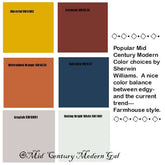 Retro Boho Mid Century Modern Wave Blue, Peach,Golden Yellow Microfiber Duvet Cover Mid Century Modern Gal