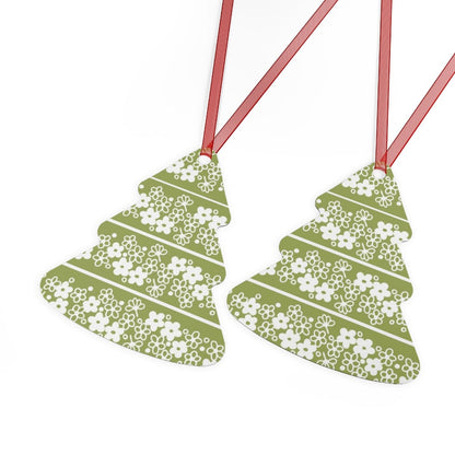 Retro Christmas, Mod Verde Spring Daisy Metal Ornaments Home Decor