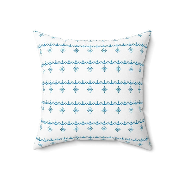 Retro Garland Snowflake, Mid Mod Blue, White, Collector Pillow And Insert