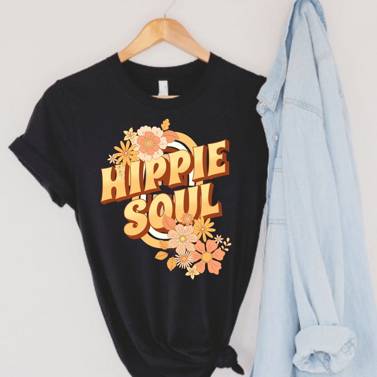 Retro Hippie Soul, Flower Power 70's Cool Hipster Unisex Tee T-Shirt