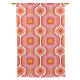 Retro Mid Mod, Pink, Yellow, White, Abstract Groovy, Mid Century Modern Tie Up curtain Curtains