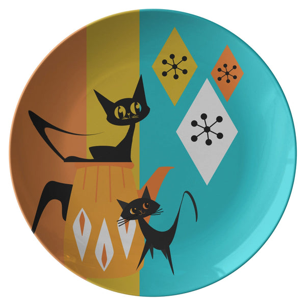 Atomic Cat Dinnerware Retro Kitschy Plates