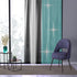 Mid Century Modern, Black, Turquoise, White, Starburst, MCM Mid Mod, Atomic Age Living SHEER Window Curtain Home Decor Sheer / White / 50" × 84"