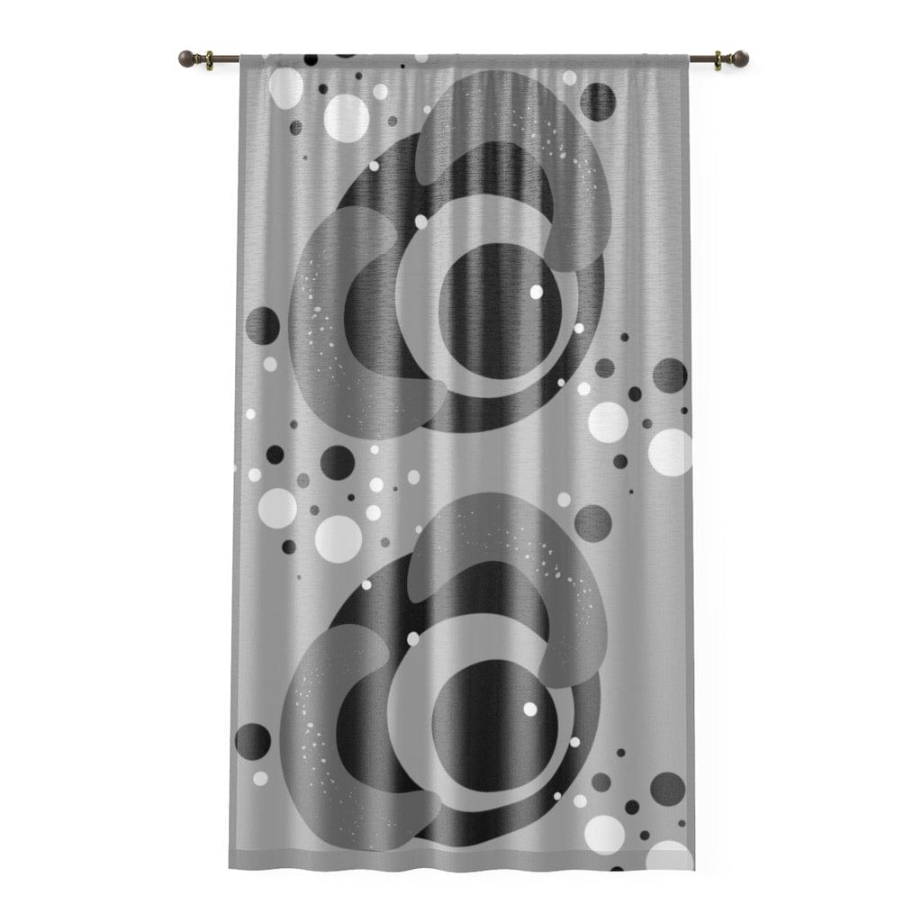 Mid Mod, Space Age, Orb, Modernist, Gray, White Black, Retro, MCM Home Decor SHEER Window Curtain Home Decor Sheer / White / 50&quot; × 84&quot;