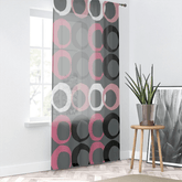 Mid Modernist, Gray, Pink, Black, White, Geometric Retro Circles, Mid Century Modern MCM Home Decor SHEER Window Curtain Home Decor Sheer / White / 50" × 84"