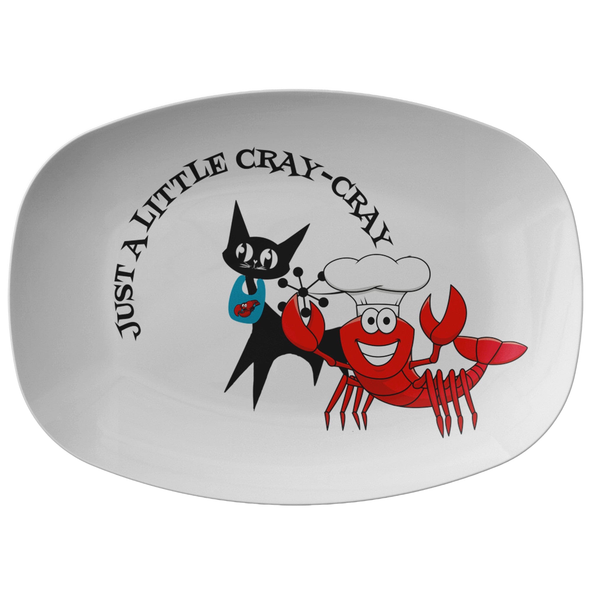 Shrimp Boil Platter, Funny Atomic Cat, Lobster, Kitschy, Just A Little Cray-Cray Kitchenware