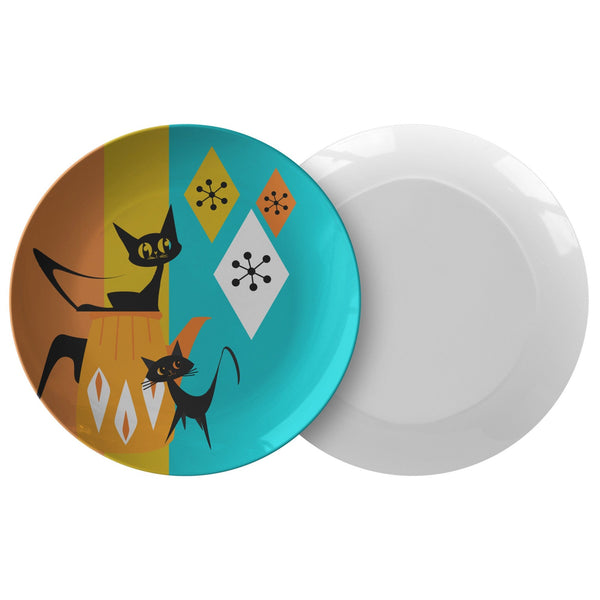 Atomic Cat Dinnerware Retro Kitschy Plates